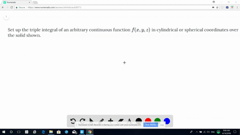 Set up the triple integral of an arbitrary continuous function f(x, y ...