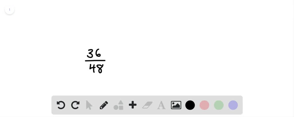Write the fraction in simplest form. (36)/(48) | Numerade