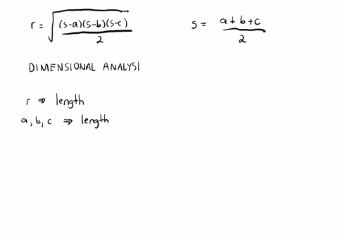 the-radius-of-a-circle-inscribed-in-any-triangle-whose-sides-are-a-b-and-c-is-given-by-the-following