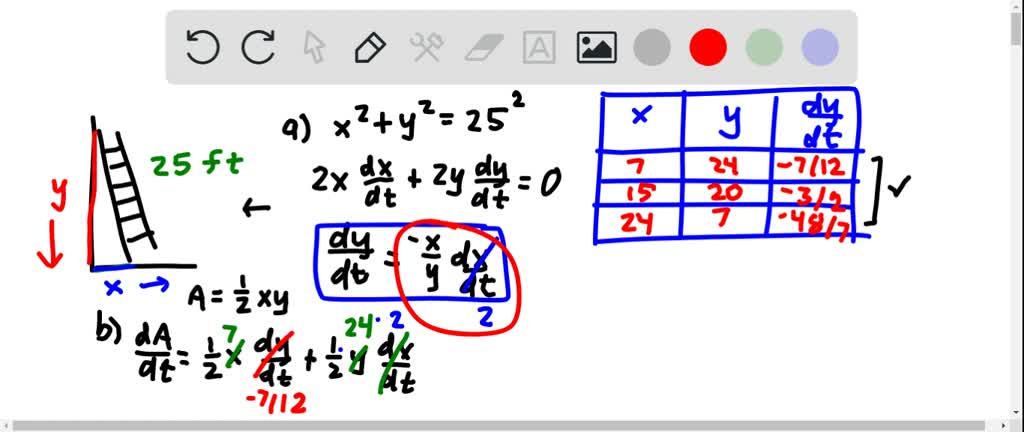 SOLVED:A ladder 25 feet long is leaning against t…