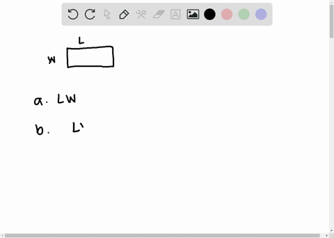a-rectangular-room-has-length-l-and-width-w-where-l-and-w-are-measured-in-feet-a-express-the-area-in
