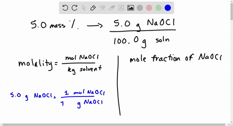 household-bleach-is-a-50-mass-aqueous-solution-of-sodium-hypochlorite-naocl-what-is-the-molality-of-