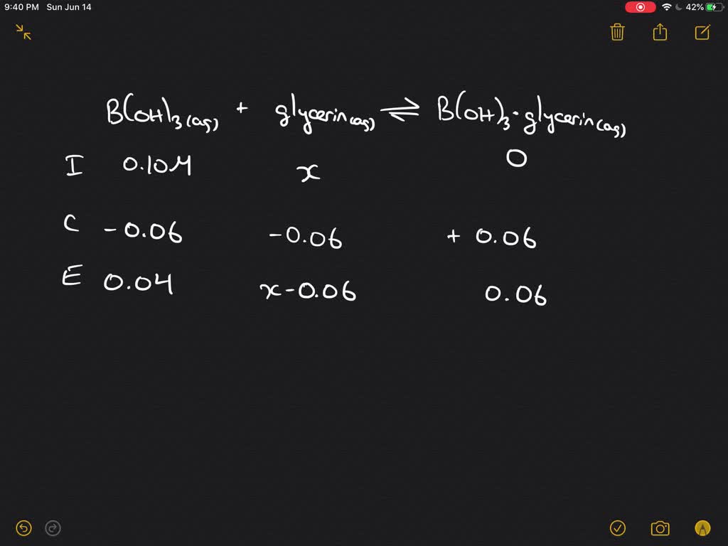 SOLVED:Boric acid and glycerin form a complex B(OH)3(aq)+ glycerin (aq ...