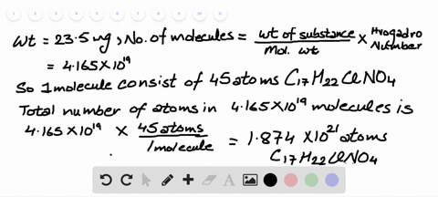 find-the-total-number-of-atoms-in-a-sample-of-cocaine-hydrochloride-c17h22cino4-of-mass-235-mg