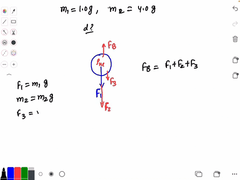 a-10-mathrmg-balloon-is-filled-with-helium-gas-when-a-mass-of-40-mathrmg-is-attached-to-the-balloon-