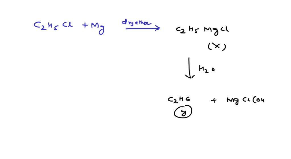 ⏩SOLVED:Chloroethane reacts with magnesium in dry ether to form X ...