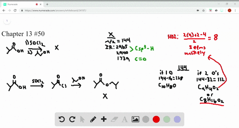 reaction-of-2-methylpropanoic-acid-ch3_hchco_2h-with-socl_2-followed-by-2-methyl-1-propanol-forms-te