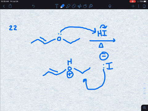 what-are-the-major-products-obtained-when-the-following-ether-is-heated-with-one-equivalent-of-hi