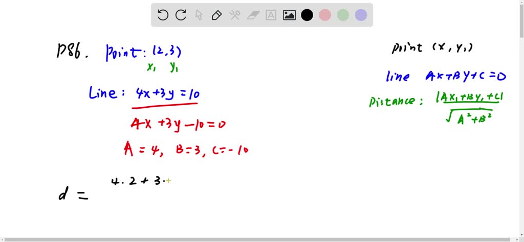 SOLVED:Find the distance between the point and line, or between the ...