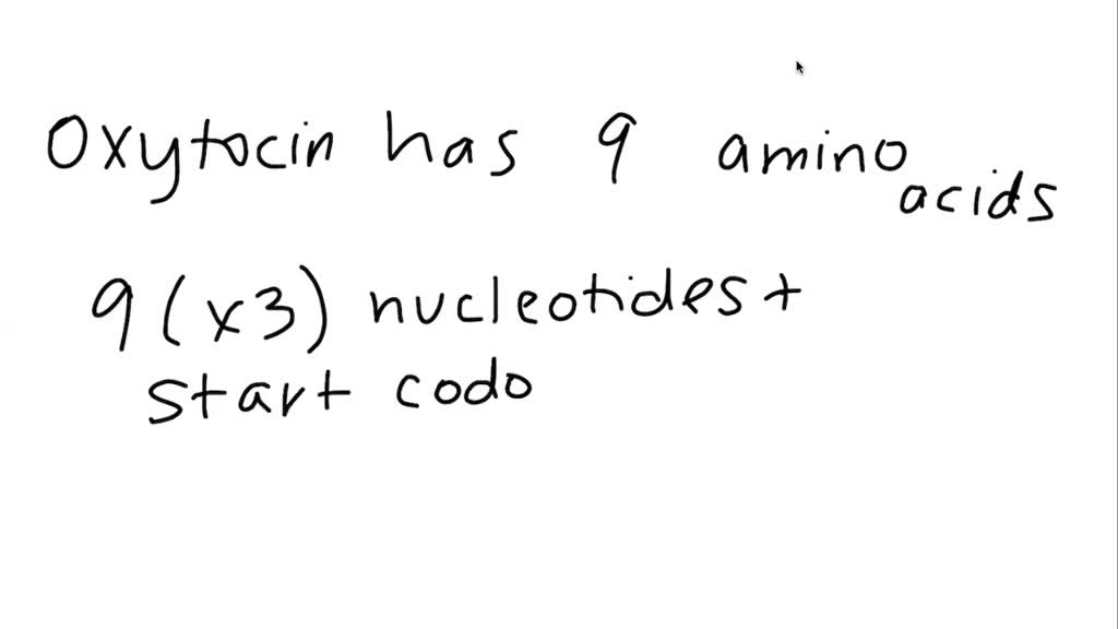 Solvedoxytocin Is A Peptide That Contains Nine Amino Acids How Many Nucleotides Would Be Found 6368