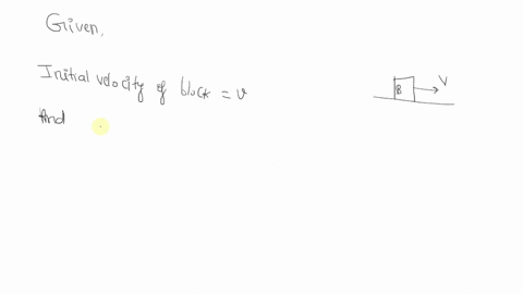 a-block-b-is-pushed-momentarily-along-a-horizontal-surface-with-an-initial-velocity-v-if-mu-is-the-c