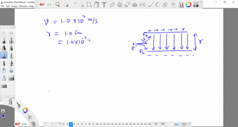 an-electron-travels-with-speed-10-times-107-mathrmm-mathrms-between-the-two-parallel-charged-plate-2