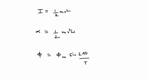 the-moment-of-inertia-is-frac12-m-r2-and-angular-momentum-is-frac12-m-r2-omega-the-axle-oscillates-a