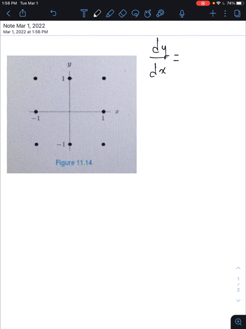 sketch-the-slope-field-for-d-y-d-xx-y-at-the-points-marked-in-figure-1114-figure-cannot-copy