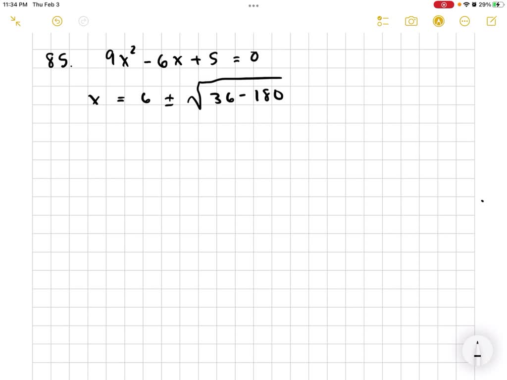 SOLVED Using The Quadratic Formula To Solve 4x2 3x 9 2x 1 
