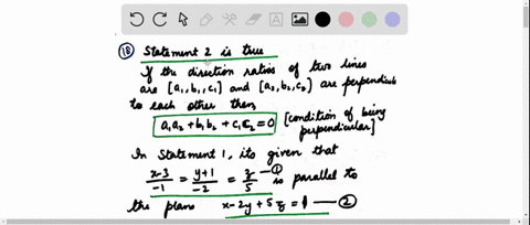 statement-1-the-line-fracx-31fracy1-2fracz5-is-parallel-to-the-plane-x-2-y5-z1-and-statement-2-two-l