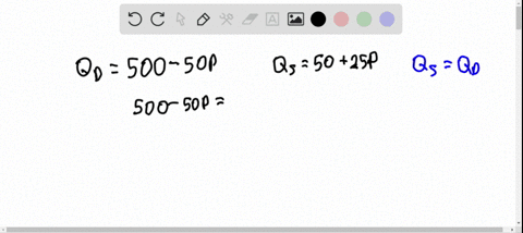 suppose-that-demand-is-given-by-the-equation-qd500-50-p-where-qd-is-quantity-demanded-and-p-is-the-p