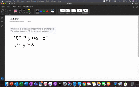 dimensions-of-a-rectangle-the-perimeter-of-a-rectangle-is-70-and-its-diagonal-is-25-find-its-length-