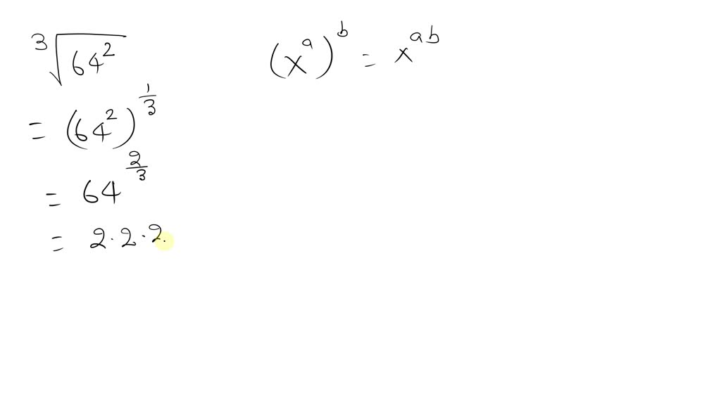 SOLVED:Convert to exponential notation. √(64^2)