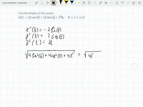 find-the-lengths-of-the-curves-mathbfrt2-cos-t-mathbfi2-sin-t-mathbfjt2-mathbfk-quad-0-leq-t-leq-pi-