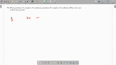 time of 20 oscillations of a pendulum