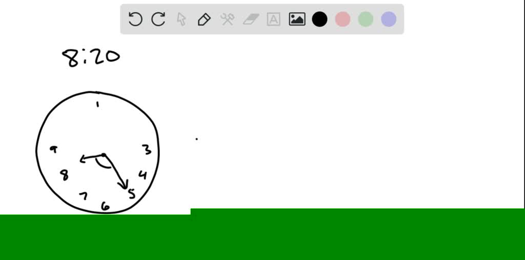 Find the measure of the smaller angle formed by the hands of a clock at the following times.
$$8: 20$$
