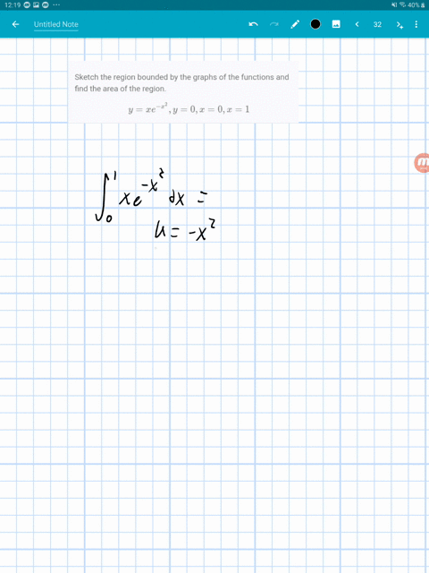 sketch-the-region-bounded-by-the-graphs-of-the-functions-and-find-the-area-of-the-region-yx-e-x2-y0-