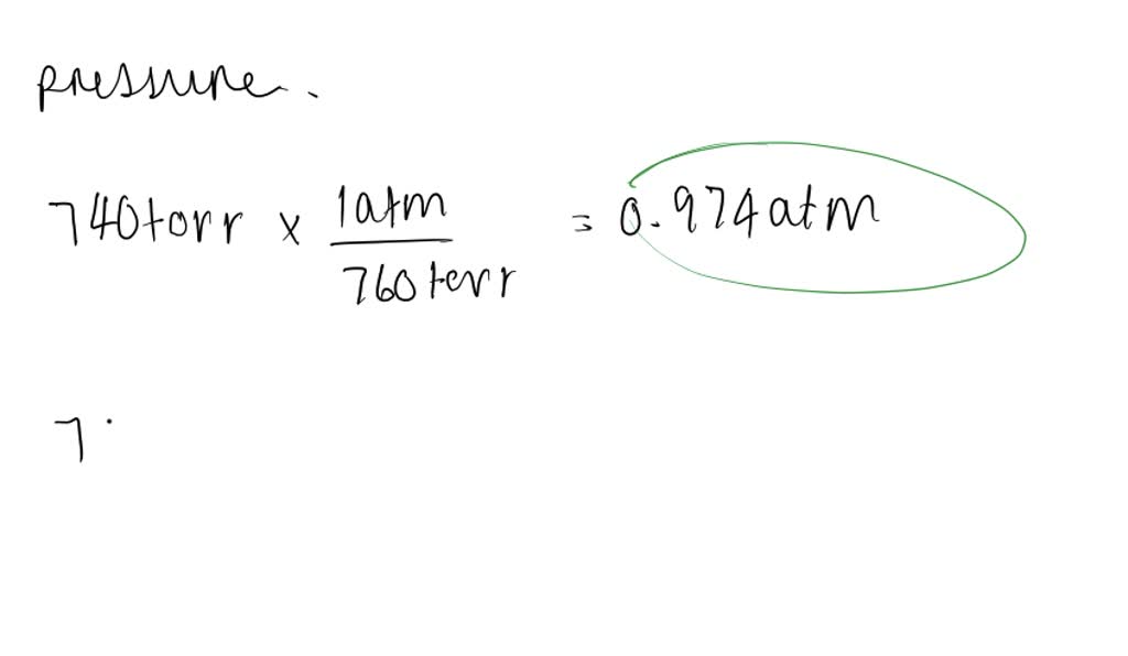 SOLVEDA typical barometric pressure in Kansas City is 740 torr. What