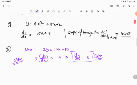 a-determine-the-slope-of-the-tangent-to-the-parabola-y4-x25-x-2-at-the-point-whose-x-coordinate-is-a