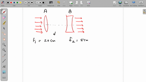 a-convex-lens-a-of-focal-length-20-mathrmcm-and-a-concave-lens-b-of-focal-length-5-mathrmcm-are-kept