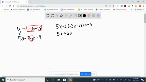 solve-each-system-by-using-the-substitution-method-leftbeginarrayly-3-x-18-5-x-2-y-8endarrayright