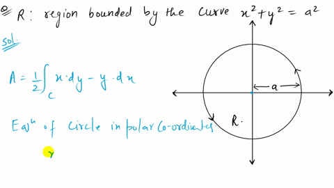 use-a-line-integral-to-find-the-area-of-the-region-r-r-region-bounded-by-the-graph-of-x2y2a2-3
