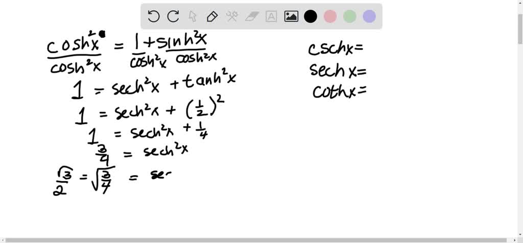 solved-use-the-value-of-the-given-hyperbolic-function-to-find-the