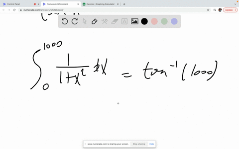 use-a-graphing-utility-to-draw-the-graph-of-fxfrac11x2-on-010-a-calculate-int_0n-fx-d-x-for-n10002-2