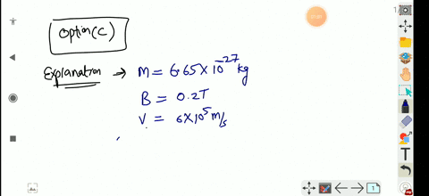 an-alpha-particle-of-mass-665-times-10-27-mathrmkg-travels-at-right-angles-to-a-magnetic-field-of-02