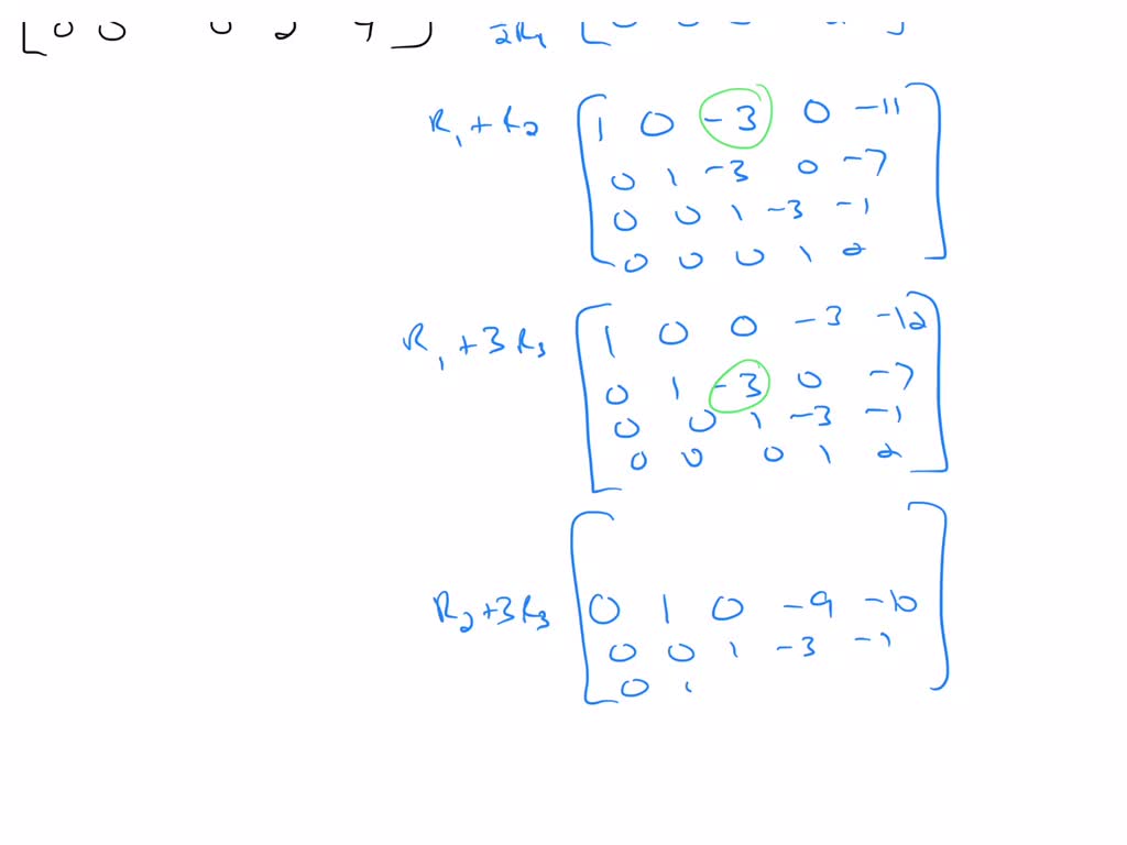 A matriz aumentada de um sistema linear foi reduzida por operações