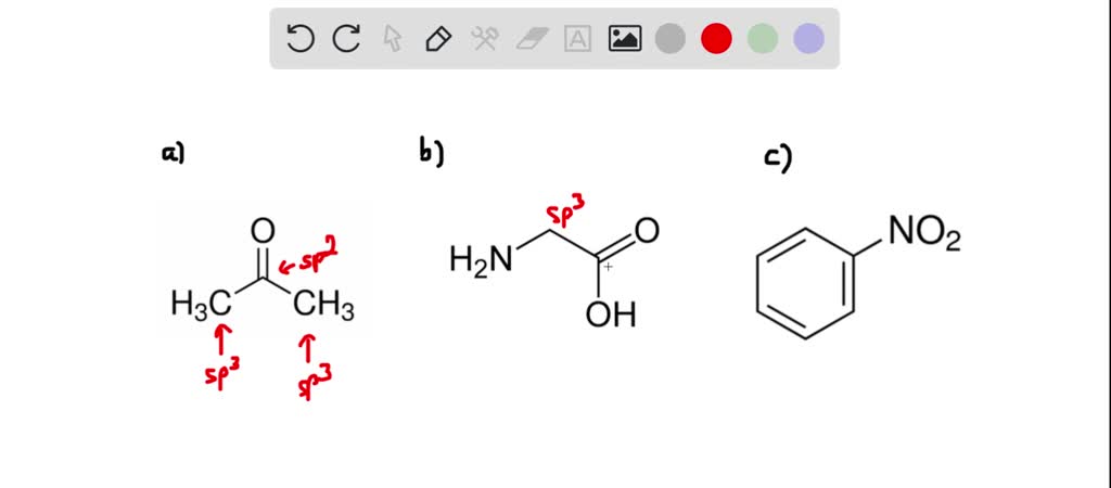 Predict the hybridization at each carbon atom in each of the following ...