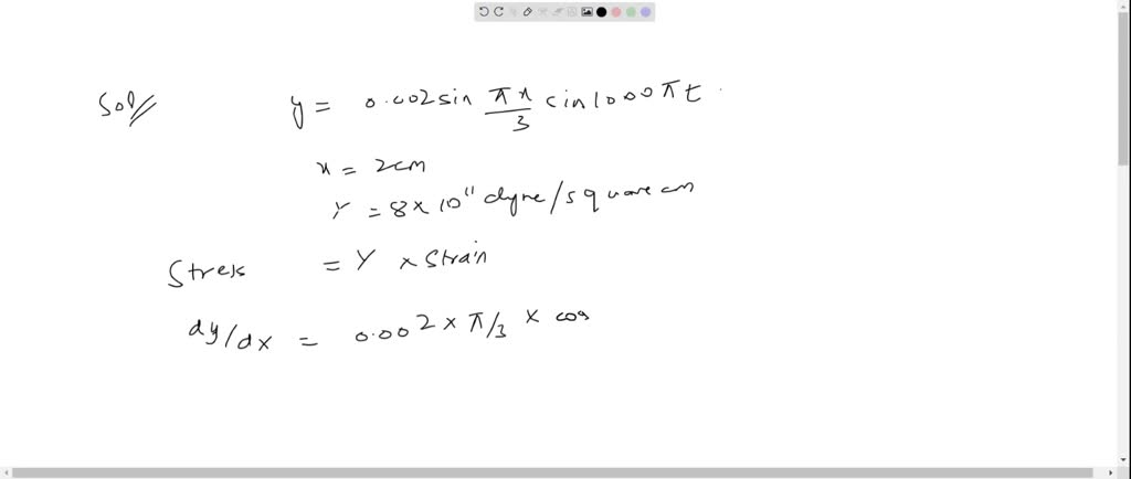 ⏩SOLVED:The equation of a stationary wave in a metal rod is given by ...