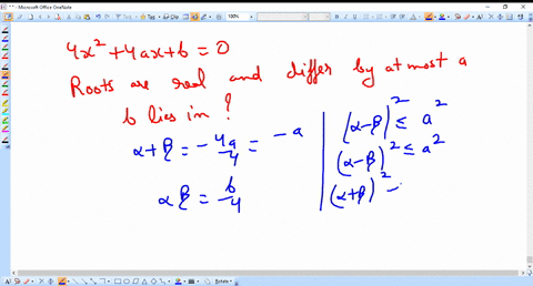 if-the-roots-of-the-equation-4-x24-a-xb0-are-real-and-differ-at-most-by-a-then-b-lies-in-a-left0-fra