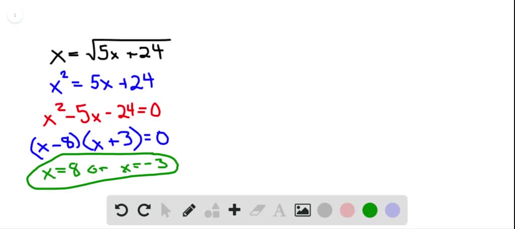 solved-solve-the-equation-check-for-extraneous-solutions-x-5-x-24