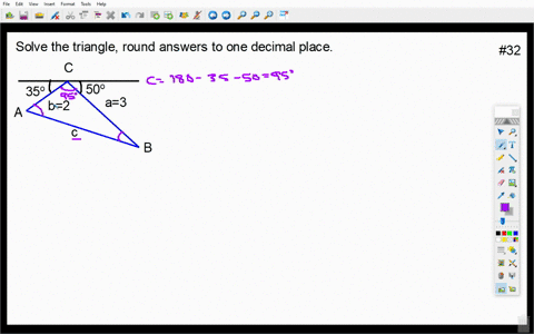 In Exercises 31–32, solve each triangle. Round lengths of sides to the ...