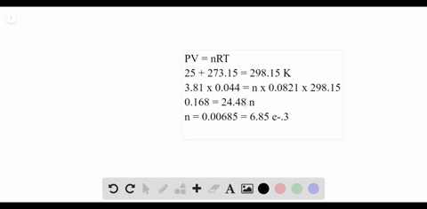 if-the-pressure-exerted-by-a-gas-at-25circ-mathrmc-in-a-volume-of-0044-l-is-381-atm-how-many-moles-o