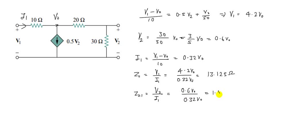 Obtain the z parameters for the circuit in Fig. 18.70. | Numerade