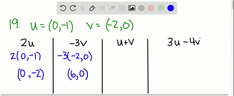 find-2-mathbfu-3-mathbfv-mathbfumathbfv-and-3-mathbfu-4-mathbfv-for-the-given-vectors-mathbfu-and--3