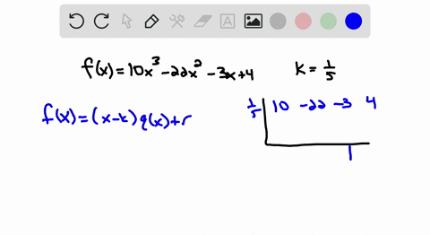 write-the-function-in-the-form-fxx-k-qxr-for-the-given-value-of-k-and-demonstrate-that-fkr-fx10-x3-2
