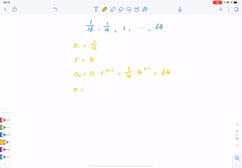 find-any-of-the-values-of-a_1-r-a_n-n-or-s_n-that-are-missing-frac116-frac14-1-ldots-64-2