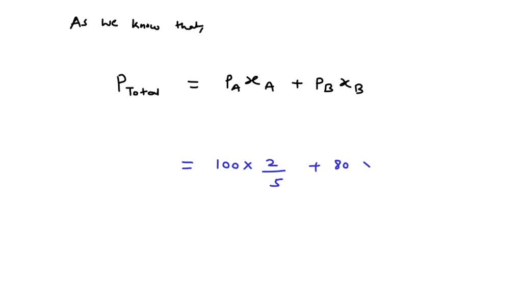 SOLVED:The Total Vapour Pressure Of A Solution Of Components A And B Is ...