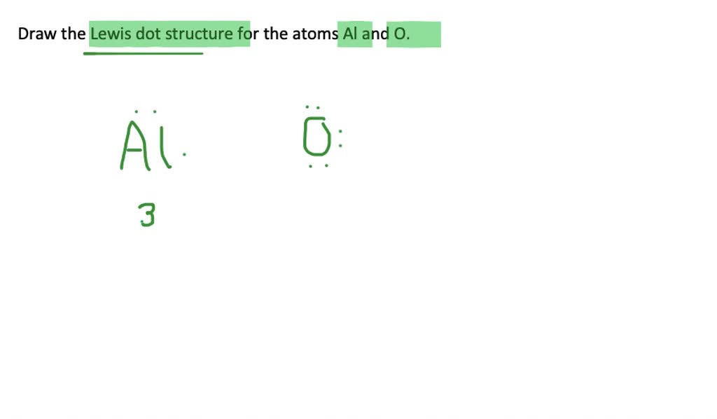 SOLVED Draw The Lewis Dot Structure For The Atoms Al And O Use The