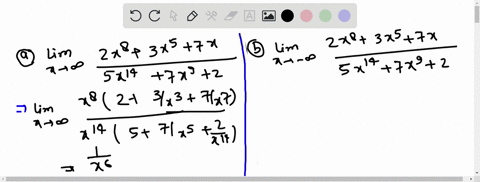 compute-the-indicated-limit-a-lim-_x-rightarrow-infty-frac2-x83-x57-x5-x147-x92-b-lim-_x-rightarrow-