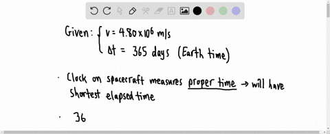 a-spaceraft-ties-away-from-the-earth-with-a-speed-of-480-times-106-mathrmm-mathrms-relative-to-the-e